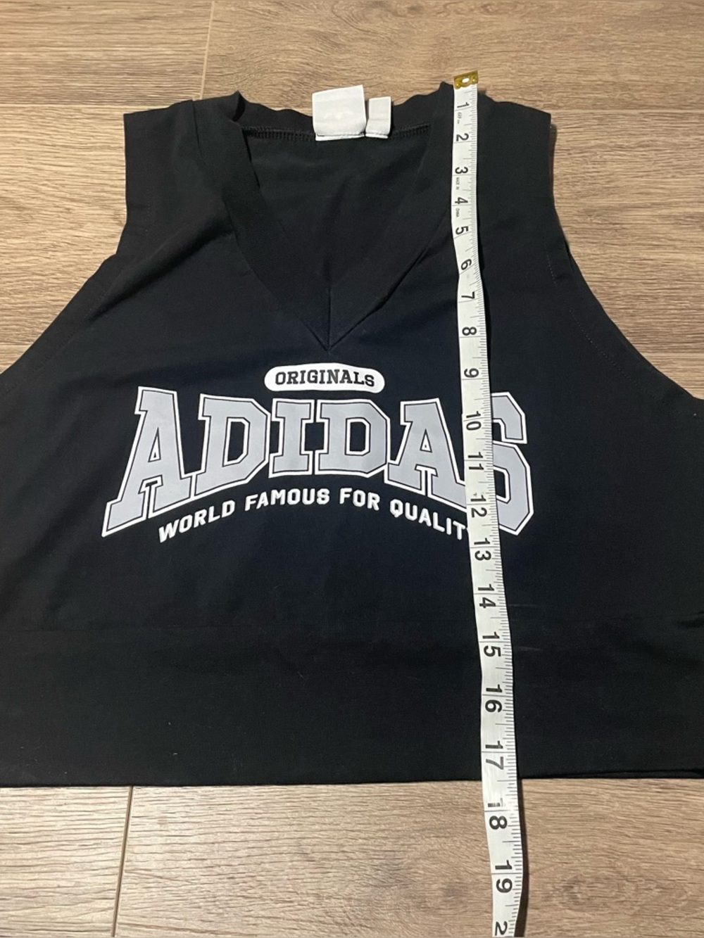 Adidas Women's Black Cropped Tank Top - Originals Logo - Picture 5 of 8